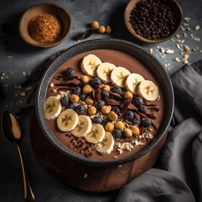 Smoothie-bowl protéiné banane choco