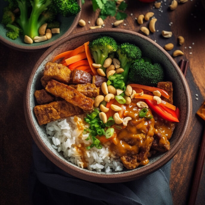 Tempeh croustillant au miso et à l'arachide